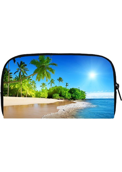 Kelime Haritası Baskı Cüzdan Tropikal Plaj Manzara Kadın Çanta Telefon Kredi Kartı Tutucu Seyahat Para Çantaları Küçük Çanta Uzun Cüzdan (Yurt Dışından) modelleri