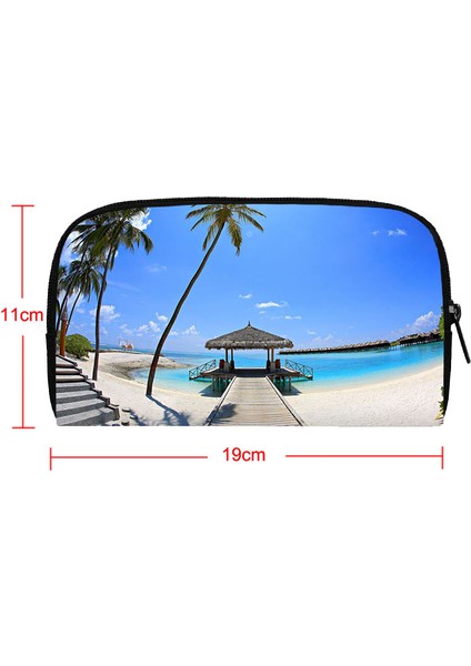 Kelime Haritası Baskı Cüzdan Tropikal Plaj Manzara Kadın Çanta Telefon Kredi Kartı Tutucu Seyahat Para Çantaları Küçük Çanta Uzun Cüzdan (Yurt Dışından) fırsatları