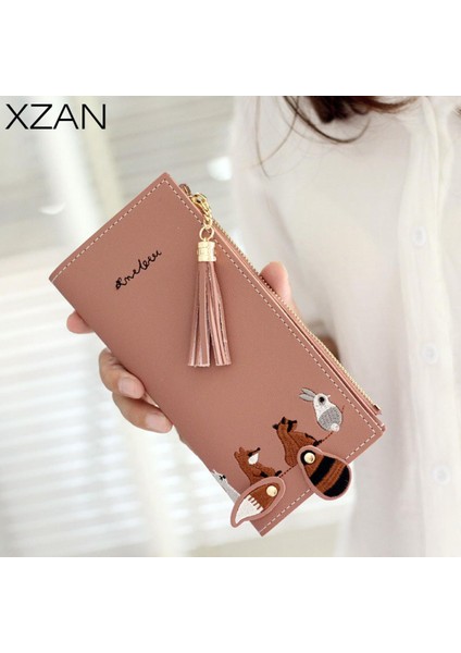 Moda Kadın Basit Tarzı Cüzdan Işlemeli Baskılı Para Kaleci Kart Tutucu Kadın Cüzdan Kadın Çantalar Carteira Feminina (Yurt Dışından)