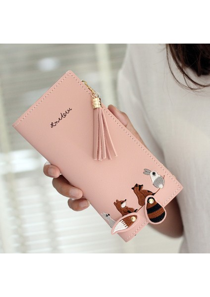 Moda Kadın Basit Tarzı Cüzdan Işlemeli Baskılı Para Kaleci Kart Tutucu Kadın Cüzdan Kadın Çantalar Carteira Feminina (Yurt Dışından) fiyatları