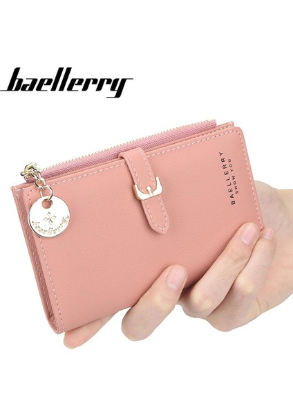 Baellerry Cüzdan Kadın Büyük Kapasiteli Orta Uzunlukta El Çantası Tüm Maç Basit Fermuar Toka Kart Durumda Pu Deri Bozuk Para Cüzdanı (Yurt Dışından)