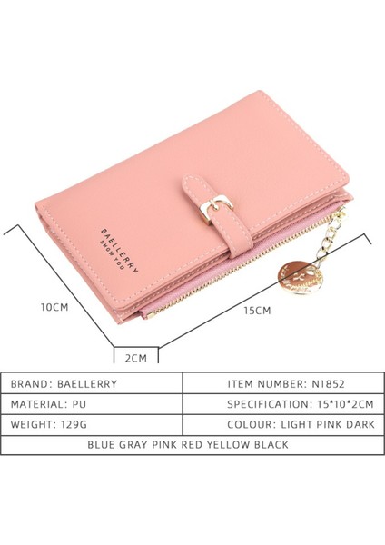 Baellerry Cüzdan Kadın Büyük Kapasiteli Orta Uzunlukta El Çantası Tüm Maç Basit Fermuar Toka Kart Durumda Pu Deri Bozuk Para Cüzdanı (Yurt Dışından) fırsatları
