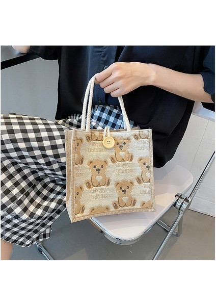 Beforw Ayı Keten Tote Çanta Kız Taşıma Çantası Yeni Kanvas Çanta Öğrenci Omuz Çantası Dışarı Çıkmak (Yurt Dışından) indirimleri