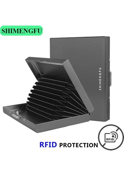 Paslanmaz Çelik Antimanyetik Kart Tutucu Kadın Metal Kredi Kartı Kartvizit Kutusu Organizatör Çanta Erkek Cüzdan Tarjetero Hombre (Yurt Dışından)