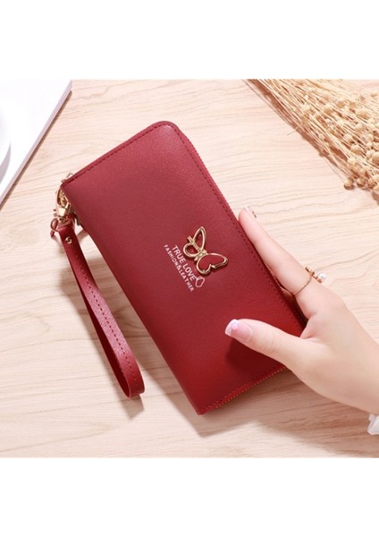 Moda Kelebek Kadın Cüzdan Bilek Kolu Telefon Kılıfı Uzun Bölüm Para Cebi Kılıfı Çanta Kadın Çanta Kart Sahipleri Debriyaj (Yurt Dışından) indirimleri