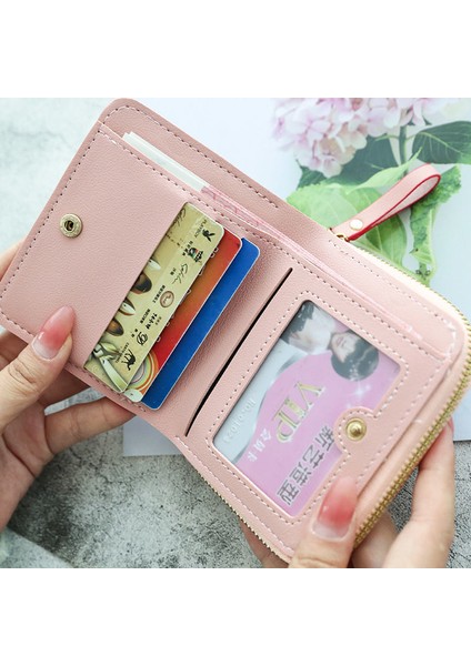 Şeker Renkler Mini Cüzdan Kadın Panelli Sevimli Kawaii Pu Küçük Cüzdan Femme Kartları Sikke Çanta Taşınabilir Mori-Kız Klasik Çanta Femme (Yurt Dışından) modelleri