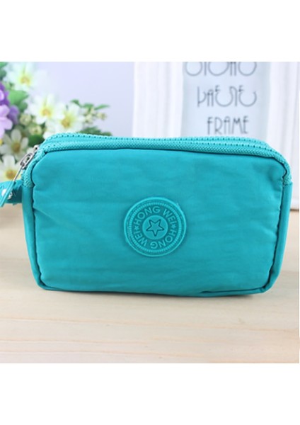 2022 Yeni Bozuk Para Cüzdanı Kadın Küçük Cüzdan Yıkayıcı Kırışık Kumaş Telefon Çanta Üç Fermuarlı Taşınabilir Makyaj Çantası 7 Renk (Yurt Dışından) fırsatları