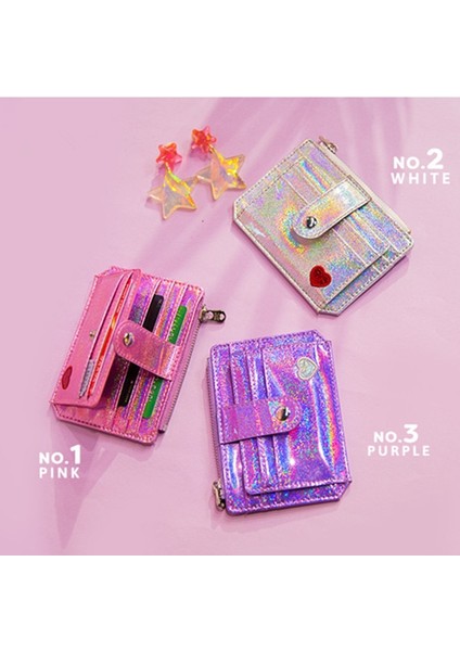 Pul Kredi Kartı Tutucu Kristal Renkli Çoklu Kart Ince Cüzdan Mini Sevimli Lazer Kalp Kız Öğrenci Otobüsü Kımlık Kartı Vaka Kart Sahibi (Yurt Dışından) fırsatları