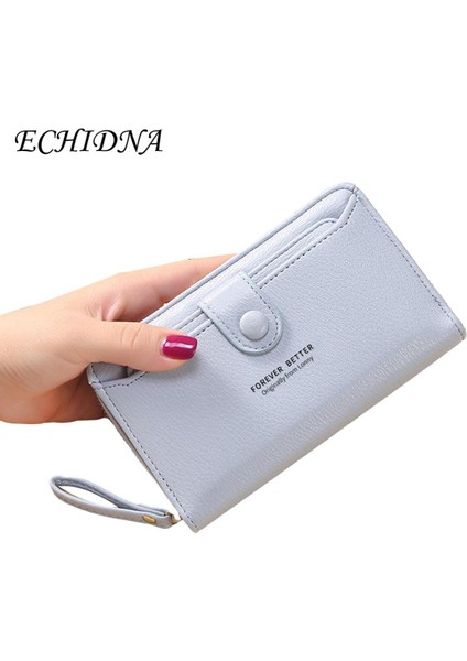 Echıdna Kadın Cüzdan Pürüzsüz Fermuarlı Çok Fonksiyonlu Çanta Debriyaj Çanta (Yurt Dışından)