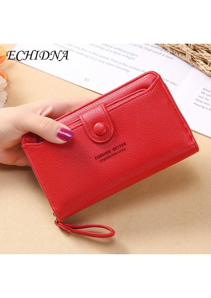 Echıdna Kadın Cüzdan Pürüzsüz Fermuarlı Çok Fonksiyonlu Çanta Debriyaj Çanta (Yurt Dışından) modelleri