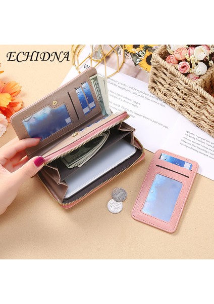 Echıdna Kadın Cüzdan Pürüzsüz Fermuarlı Çok Fonksiyonlu Çanta Debriyaj Çanta (Yurt Dışından) fırsatları