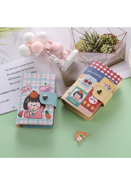Kore Kpop Karikatür Kartvizitlik Çoklu Kart Yuvası Rahat Cüzdan Kadın Y2K Albümü Kawaii Kart Çantası Kımlık Pasaport Kartı Cüzdan (Yurt Dışından)
