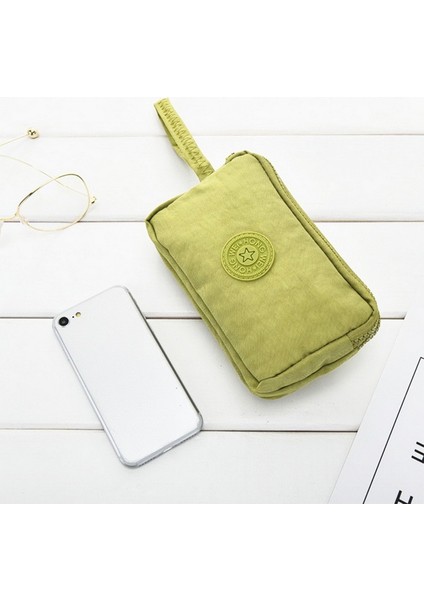 2021 Bozuk Para Cüzdanı Kadın Küçük Cüzdan Kısa Yıkayıcı Kırışık Kumaş Telefon Çanta Üç Fermuarlı Taşınabilir Makyaj Çantası Kadın Moda (Yurt Dışından) indirimleri