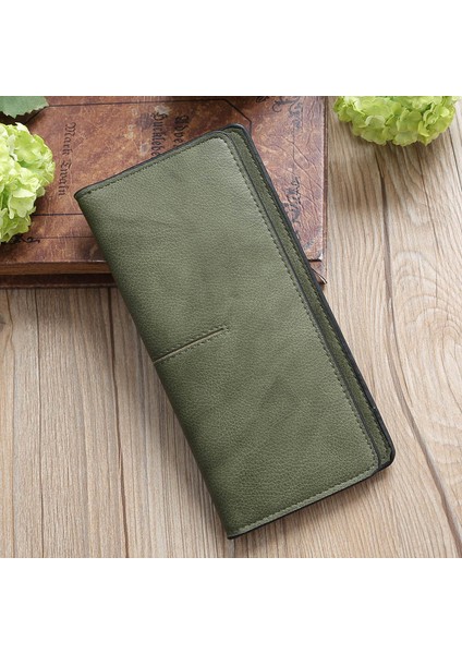 2021 Yeni Basit Kadın Uzun Çanta Pu Deri Kart Tutucu Iki Kat Debriyaj Para Çantası Bayan Kız Rahat Cüzdan Moda Marka Cüzdan (Yurt Dışından) fiyatları