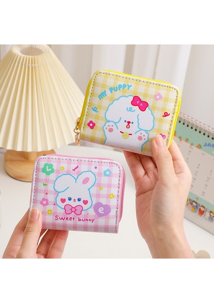 Yeni Kawaii Deri Kadın Cüzdan Ayı Köpek Baskı Kız Çantalar Öğrenci Kartı Sahipleri Fermuarlı Bozuk Para Cüzdanı Çocuklar Hediye (Yurt Dışından) modelleri