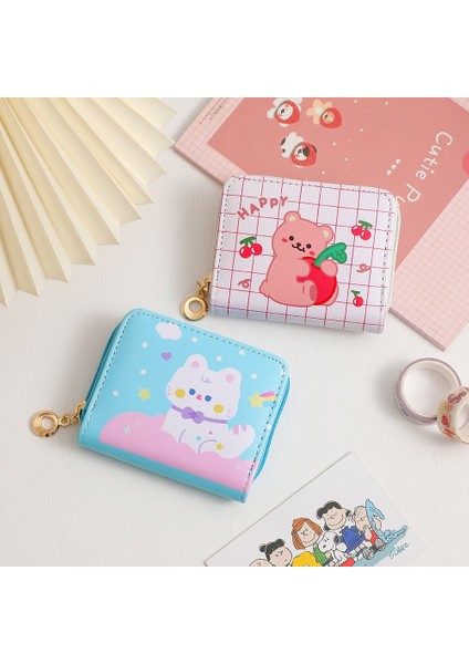 Yeni Kawaii Deri Kadın Cüzdan Ayı Köpek Baskı Kız Çantalar Öğrenci Kartı Sahipleri Fermuarlı Bozuk Para Cüzdanı Çocuklar Hediye (Yurt Dışından) indirimleri