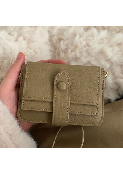 Pu Deri Kısa Cüzdan Kadın Çoklu Kart Yuvası Katlanır Para Çantaları Moda Ins Kore Zarif Taşınabilir Kart Tutucu Doku Çanta (Yurt Dışından) fiyatları