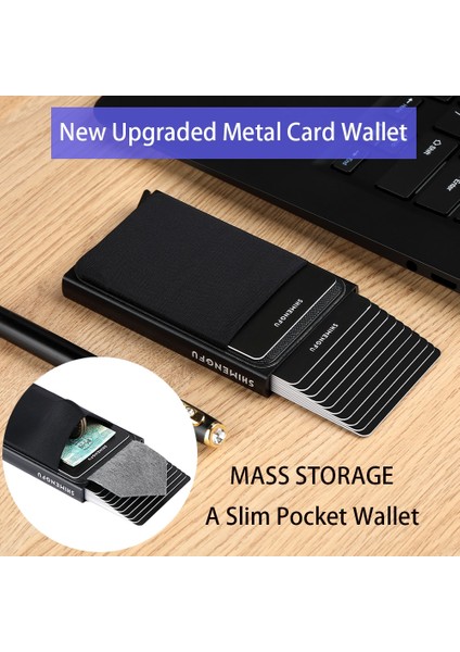 Pop Up Rfıd Kımlık Kartı Tutucu Erkek Cüzdan Mini Paket Alüminyum Metal Koruyucu Donanım Saklama Çantası Akıllı Hızlı Bırakma Kadın Çanta (Yurt Dışından) fiyatları