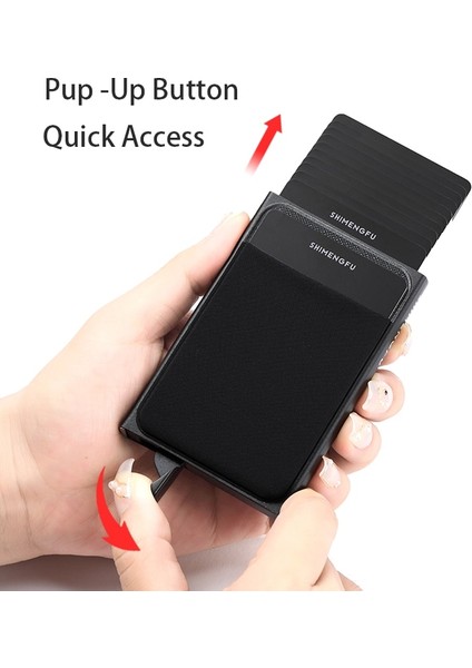Pop Up Rfıd Kımlık Kartı Tutucu Erkek Cüzdan Mini Paket Alüminyum Metal Koruyucu Donanım Saklama Çantası Akıllı Hızlı Bırakma Kadın Çanta (Yurt Dışından) indirimleri