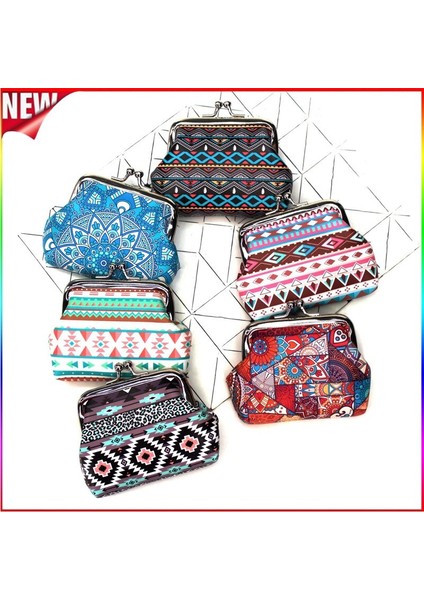 6 Stilleri Yeni Bohemia Kadın Cüzdan Vintage Ulusal Rüzgar Bozuk Para Cüzdanı Çile Bayan El Çantası Küçük Değişim Çantası (Yurt Dışından)
