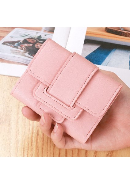 Yeni Kore Tarzı Düz Renk Ipli Üçe Katlanmış Kadın Cüzdan Bozuk Para Cüzdanı Debriyaj Para Çantası Öğrenci Kısa Cüzdan Kart Kılıfı (Yurt Dışından) fiyatları