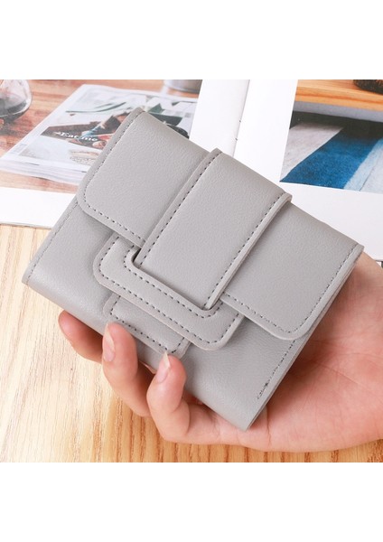 Yeni Kore Tarzı Düz Renk Ipli Üçe Katlanmış Kadın Cüzdan Bozuk Para Cüzdanı Debriyaj Para Çantası Öğrenci Kısa Cüzdan Kart Kılıfı (Yurt Dışından) fırsatları