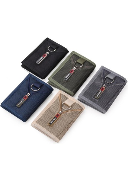 Rahat Tarzı Gençler Cüzdan Kısa Kız Fermuarlı Bozuk Para Cüzdanı Erkek Kredi Kartı Kimlik Tutucu Öğrenciler Eğlence Para Naylon Üç Katlı (Yurt Dışından)