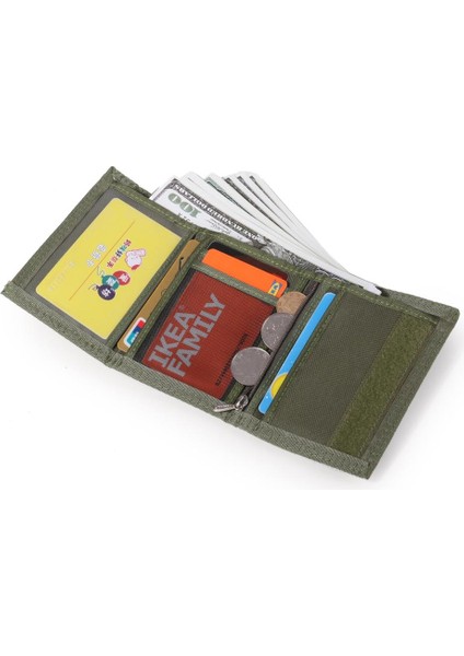 Rahat Tarzı Gençler Cüzdan Kısa Kız Fermuarlı Bozuk Para Cüzdanı Erkek Kredi Kartı Kimlik Tutucu Öğrenciler Eğlence Para Naylon Üç Katlı (Yurt Dışından) fırsatları