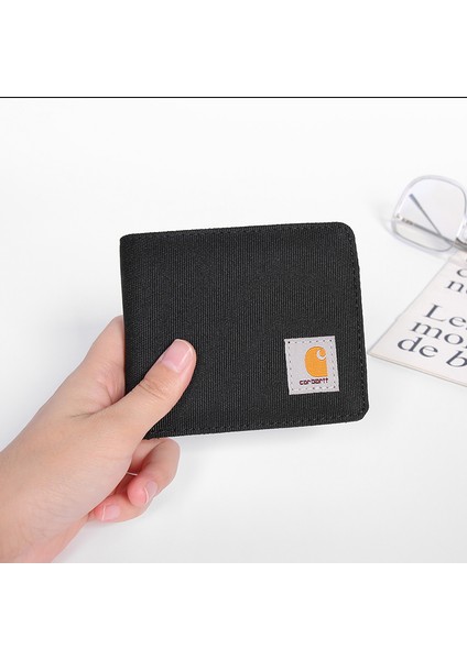2022 Yeni Kısa Moda Trendi Cüzdan Erkek Kadın Bozuk Para Cüzdanı Rahat Kredi Kartı Tutucu Kanvas Kumaş Küçük Para Cüzdanı Carteras (Yurt Dışından) indirimleri