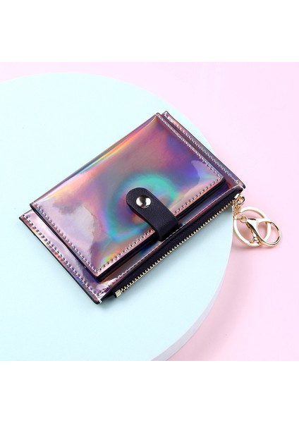 Cüzdan Kadın Lazer Parlak Fermuar Küçük Cüzdan Kart Para Mini Çantalar Kadın Pu Katı Fermuar Kısa Tutucular Кошелек Женский (Yurt Dışından) fırsatları