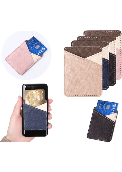 Adet Yeni Moda Kimlik Kredi Kartı Tutucu Yapışkanlı Etiket Cep Telefonu Cüzdan Cebi Elastik Cep Telefonu Cebi Stick-On Kart Çantası (Yurt Dışından) fiyatları