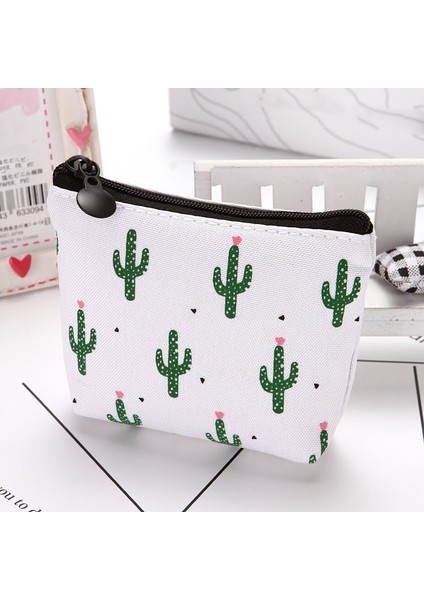 Kadın Kanvas Fermuar Küçük Para Çantaları Kaktüs Baskı Taze Mini Para Tutucu Çantalar Kız Çocuk Cüzdan Anahtar Çanta Kılıfı (Yurt Dışından) fırsatları