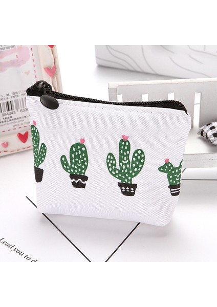 Kadın Kanvas Fermuar Küçük Para Çantaları Kaktüs Baskı Taze Mini Para Tutucu Çantalar Kız Çocuk Cüzdan Anahtar Çanta Kılıfı (Yurt Dışından) indirimleri
