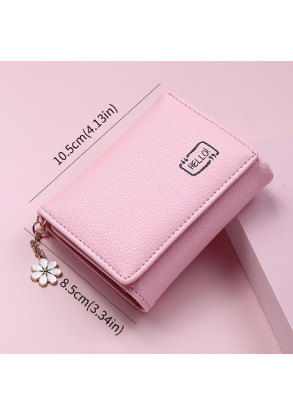 Yeni Sevimli Çiçek Püskül Kadın Cüzdan Düz Renk Büyük Kapasiteli Kısa Kızlar Kadın Yumuşak Küçük Bozuk Para Cüzdanı Kart Sahibinin Para Çantası (Yurt Dışından) indirimleri