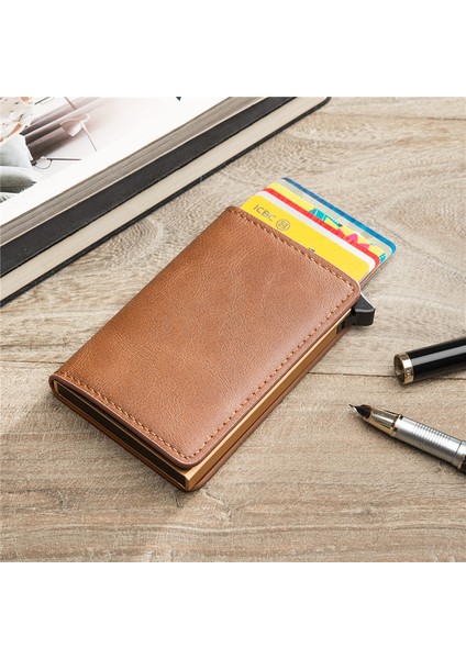 Zovyvol 2022 Yeni Erkek Cüzdan Kart Kutusu Koruyucu Güvenlik Cüzdanı Erkek Kadın Renkli Pu Moda Alüminyum Kutu Rfıd Durumda Kart Tutucu (Yurt Dışından) fiyatları