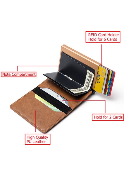 Zovyvol 2022 Yeni Erkek Cüzdan Kart Kutusu Koruyucu Güvenlik Cüzdanı Erkek Kadın Renkli Pu Moda Alüminyum Kutu Rfıd Durumda Kart Tutucu (Yurt Dışından) fırsatları