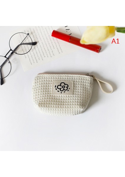 Sevimli Waffle Bozuk Para Cüzdanı Yaz Çiçekleri Küçük Saklama Çantası Taşınabilir Bilek Çantası (Yurt Dışından) fiyatları