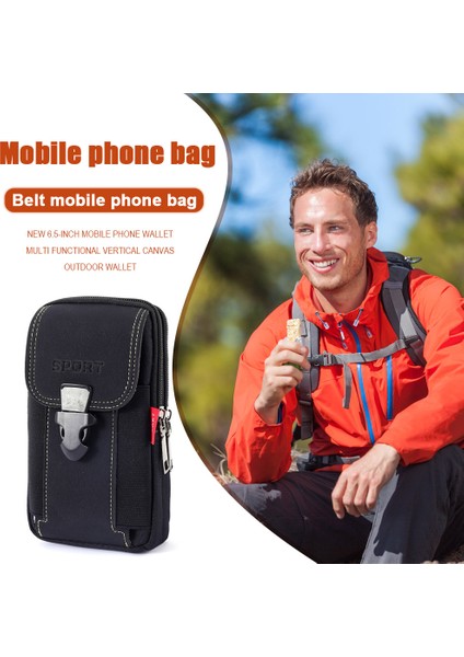 [erkekler Için Cüzdan] Gündelik Taşınabilir Çok Fermuarlı Kanvas Bel Kemeri Serseri (Yurt Dışından) modelleri