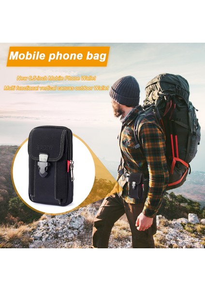 [erkekler Için Cüzdan] Gündelik Taşınabilir Çok Fermuarlı Kanvas Bel Kemeri Serseri (Yurt Dışından) fırsatları