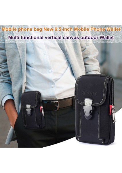 [erkekler Için Cüzdan] Gündelik Taşınabilir Çok Fermuarlı Kanvas Bel Kemeri Serseri (Yurt Dışından) indirimleri