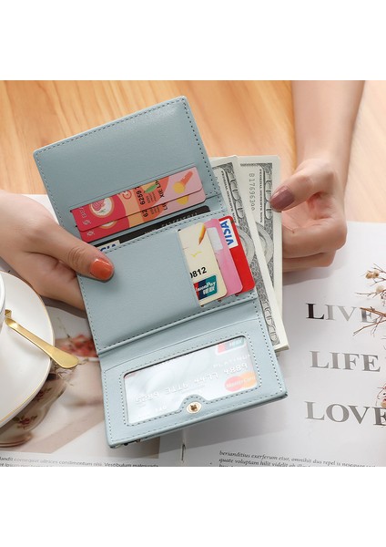 Marka Inek Baskı Cüzdan Kadın Sevimli Kısa Çanta Kart Sahibinin Küçük Üç Katlı Cüzdan Kadın Bozuk Para Cüzdanı (Yurt Dışından) modelleri