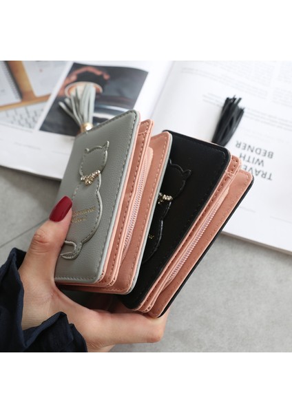 Kadın Çanta Cüzdan Püskül Kısa Kedi Fermuar Bozuk Para Cüzdanı Küçük Tutucu Kart Çanta Cüzdan Çanta Carteira Portefeuille Femme (Yurt Dışından) modelleri