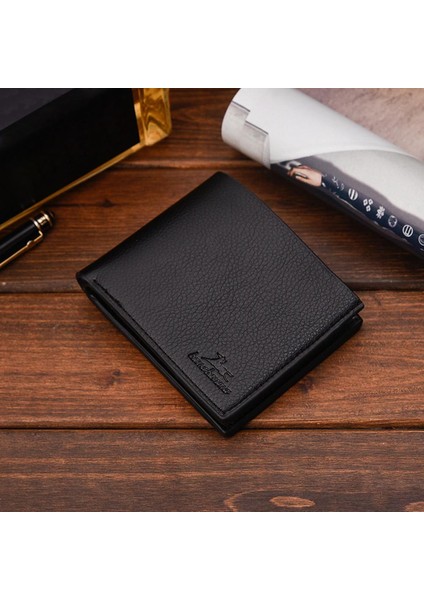 Erkekler Düz Renk Lichee Desenli Çoklu Kart Pozisyon Cüzdanı (Yurt Dışından) fırsatları