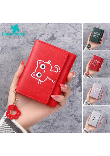 Green Home Bayan Cüzdan Çıtçıtlı Aşınmaya Dayanıklı Üç Katlı Kadın Cüzdan Çanta (Yurt Dışından)
