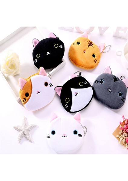 Renk, Kedi Peluş Sikke Çanta, Anahtarlık Hediye 10CM Para Çantası Çanta, Cep Para Cüzdanı (Yurt Dışından)