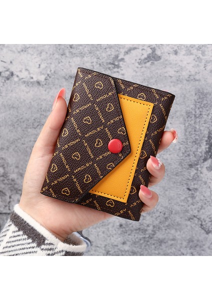 Yeni Kadın Cüzdan Moda Kısa Kadın Ekleme Katlanır Baskılı Toka Bozuk Para Cüzdanı Kart Tutucu Ince Uygun Debriyaj (Yurt Dışından) modelleri