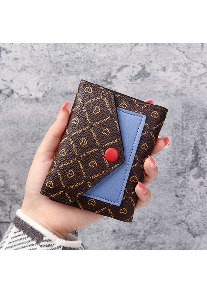 Yeni Kadın Cüzdan Moda Kısa Kadın Ekleme Katlanır Baskılı Toka Bozuk Para Cüzdanı Kart Tutucu Ince Uygun Debriyaj (Yurt Dışından) fırsatları