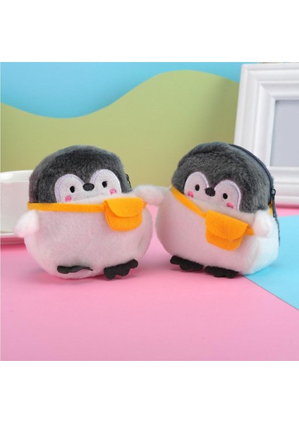 [happytree] Küçük Penguen Bozuk Para Cüzdanı Sevimli Peluş Yumuşak Mini Cüzdan Kız Erkek Ruj Çantası Veri Hattı Çantası Karikatür Nötr Hayvan Çanta Anahtarlığı (Yurt Dışından)