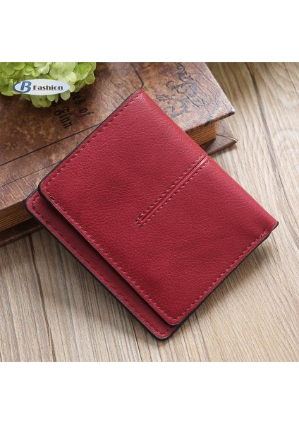 Basit Kadın Kısa Çanta Kart Sahibinin Düz Renk Iki Kat Debriyaj Para Çantası Bayan Kız Rahat Cüzdan (Yurt Dışından) modelleri