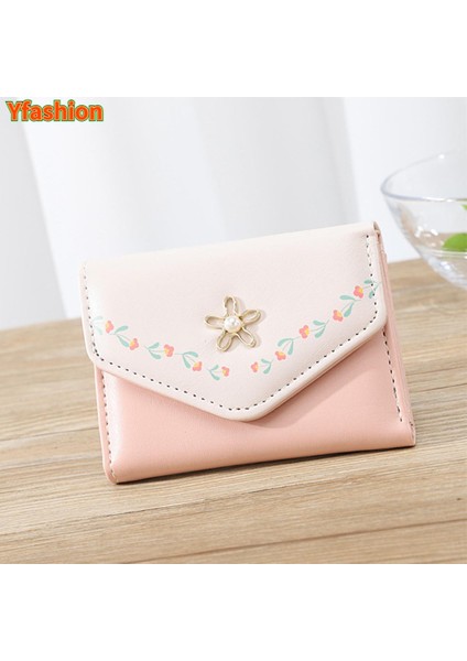 Yfashion Kadın Küçük Cüzdan Sevimli Tatlı Çiçek Bozuk Para Cüzdanı Çoklu Kart Yuvası Üç Katlı Cüzdan Kızlar Için Hediyeler (Yurt Dışından)